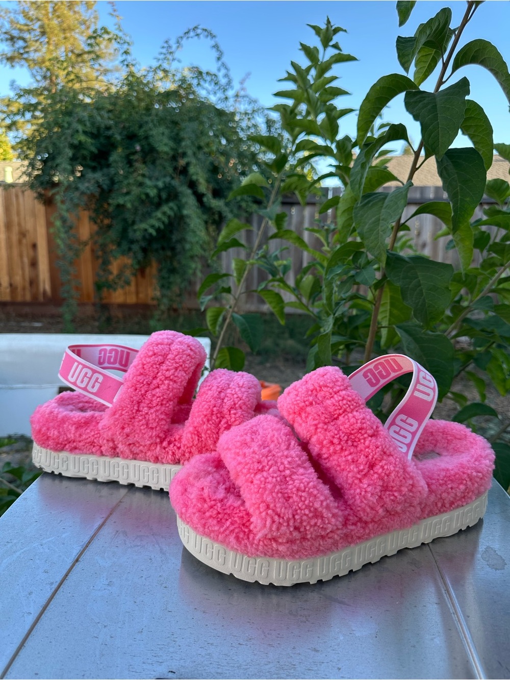 UGG Women Fluff Yeah Slide Sandals - Hot Pink